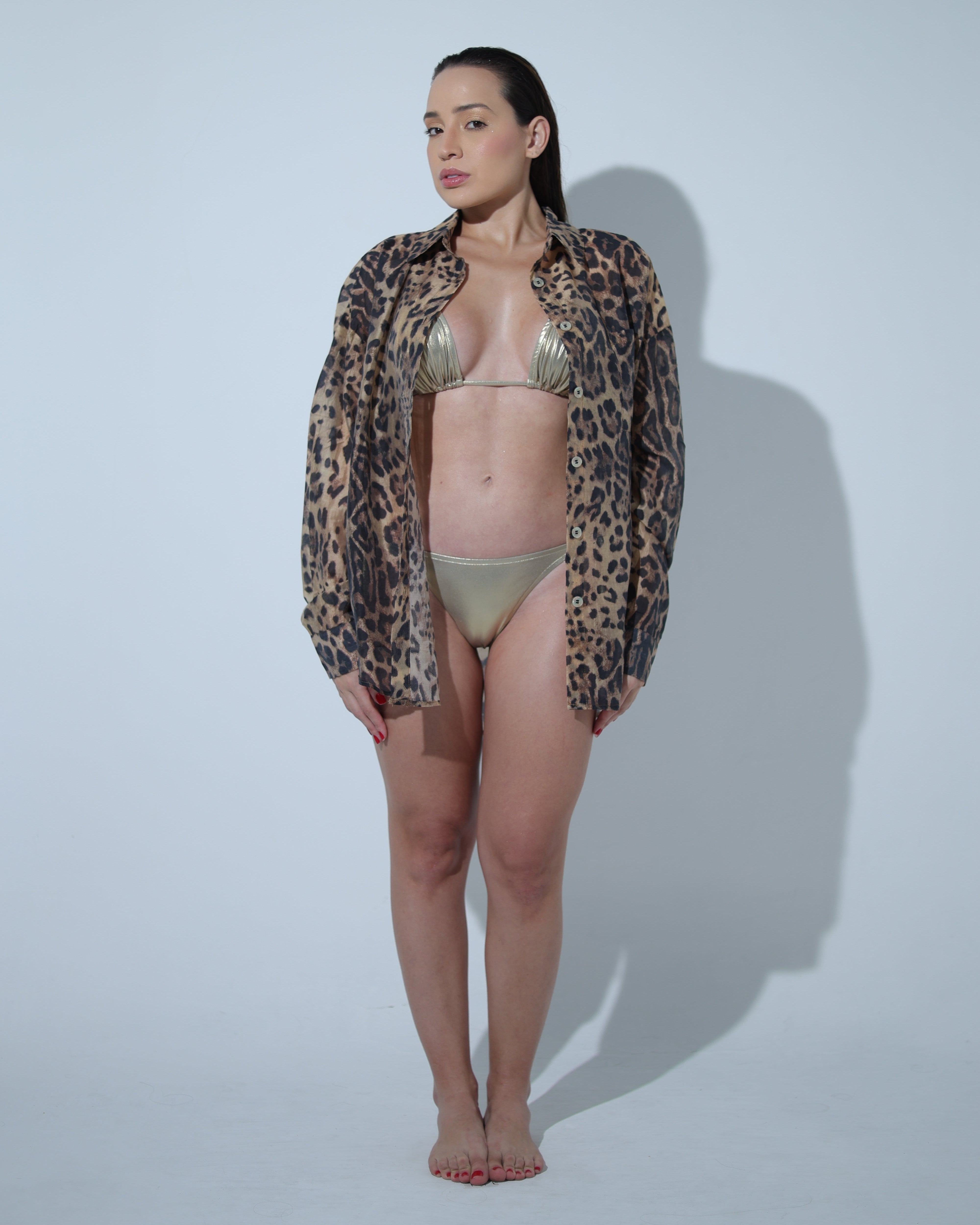 TOP CELESTE DOURADO CETIM + CALCINHA LACINHO CELESTE CETIM DOURADO