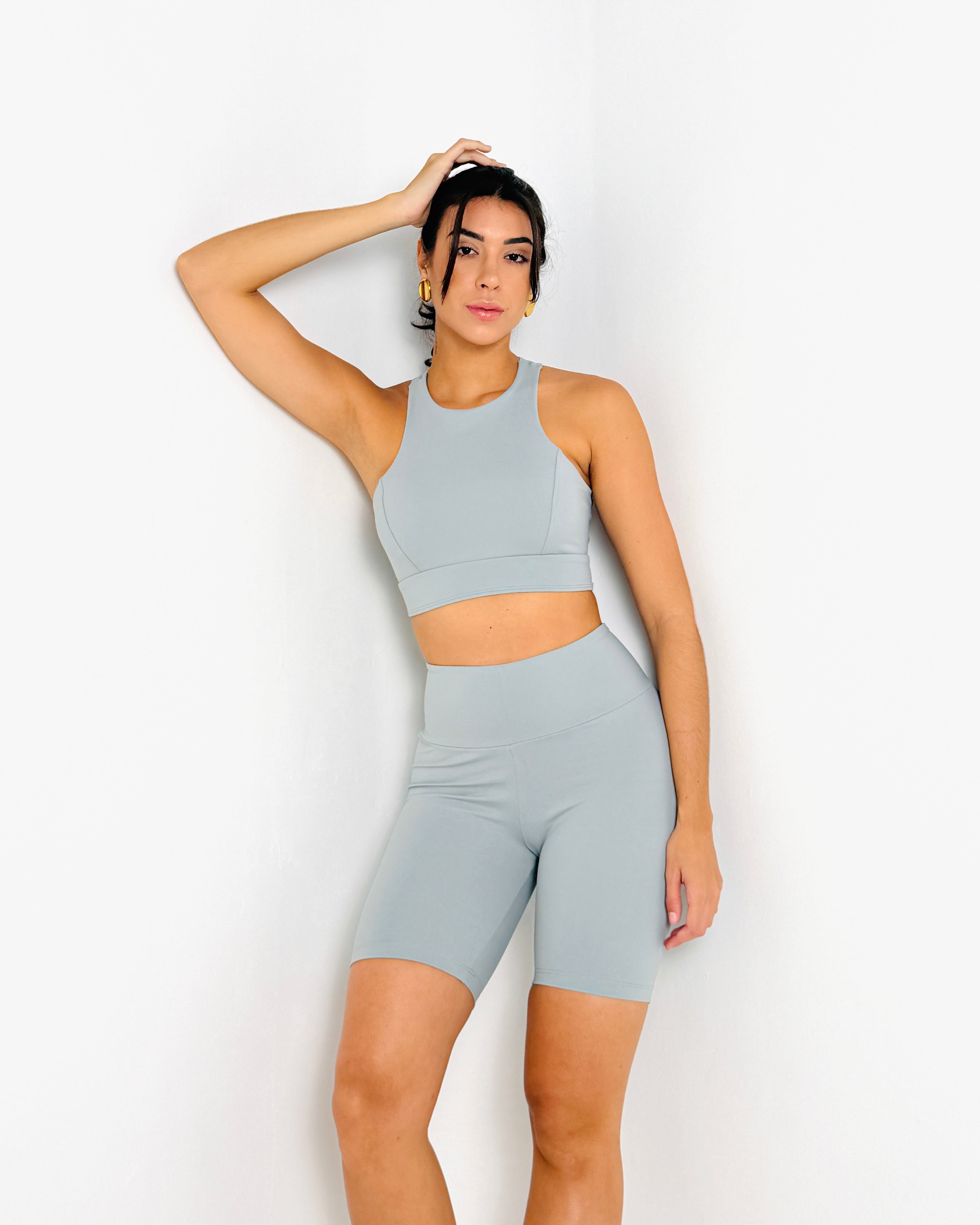 TOP SWOOSH CINZA + BERMUDA LONG CINZA