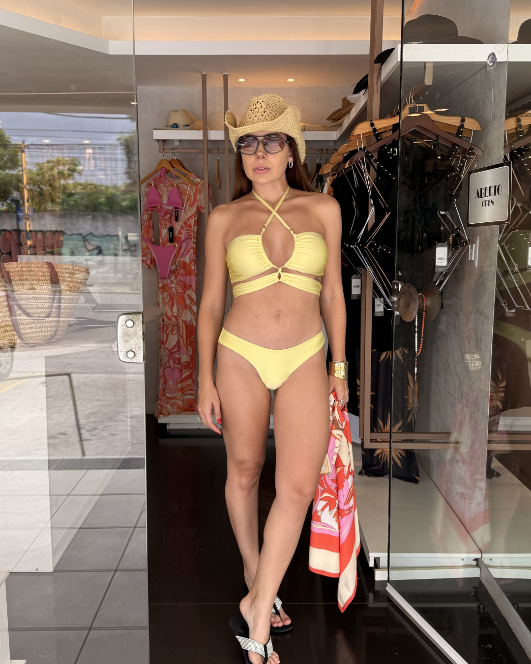 TOP PIETRA AMARELO + CALCINHA PIETRA AMARELA