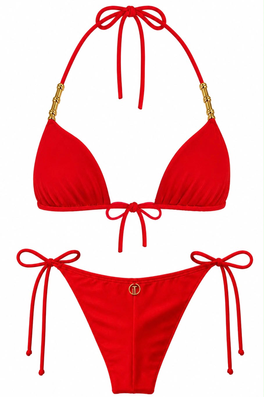 TOP CORTININHA STELLA RED + CALCINHA LACINHO STELLA RED
