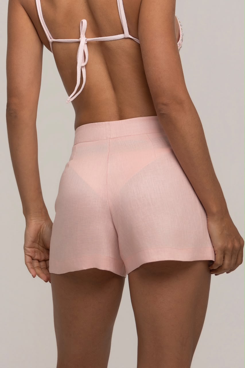 SHORT PURO LINHO ROSÉ