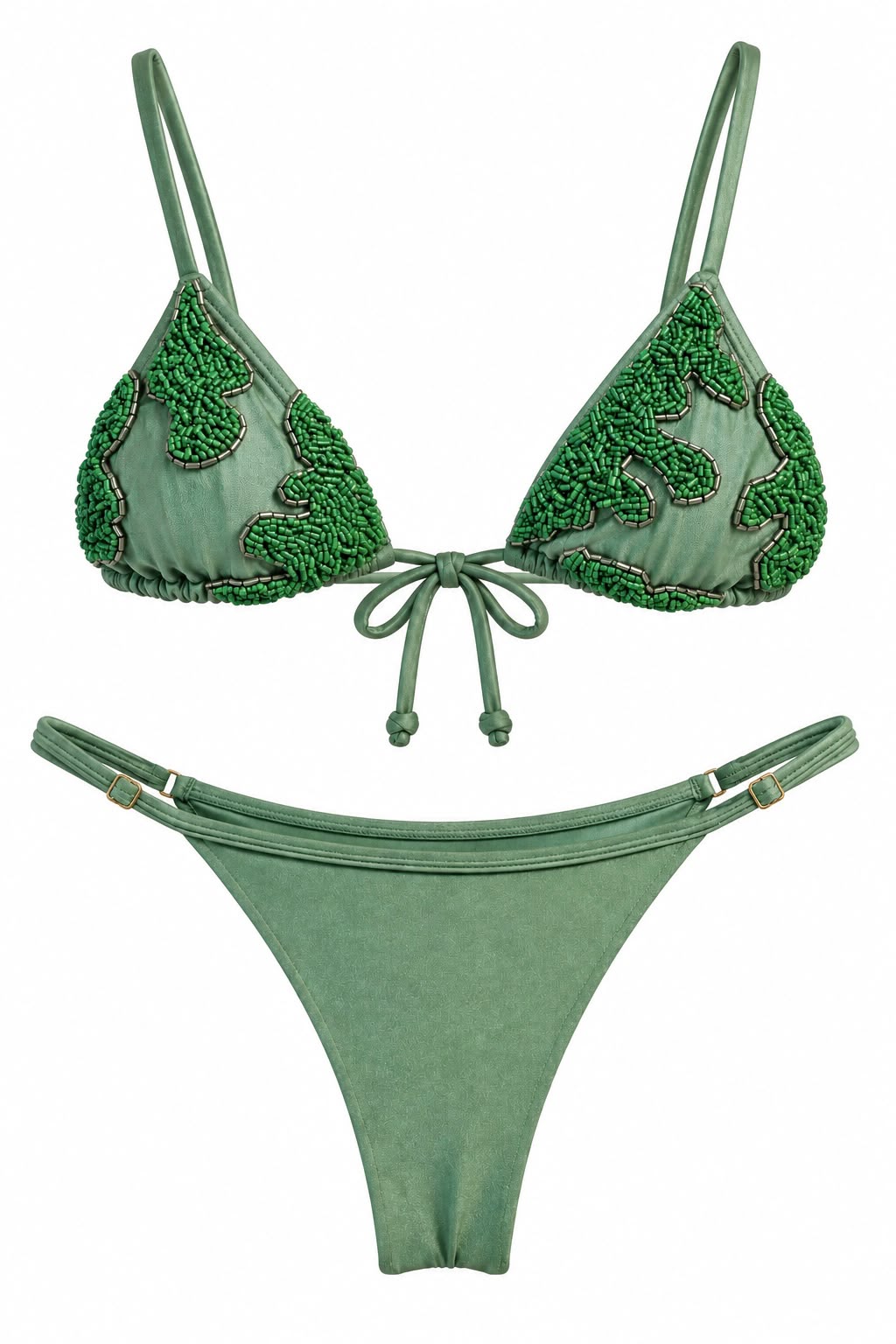 TOP VERDE SERENA BORDADO + CALCINHA VERDE SERENA REGULADORA