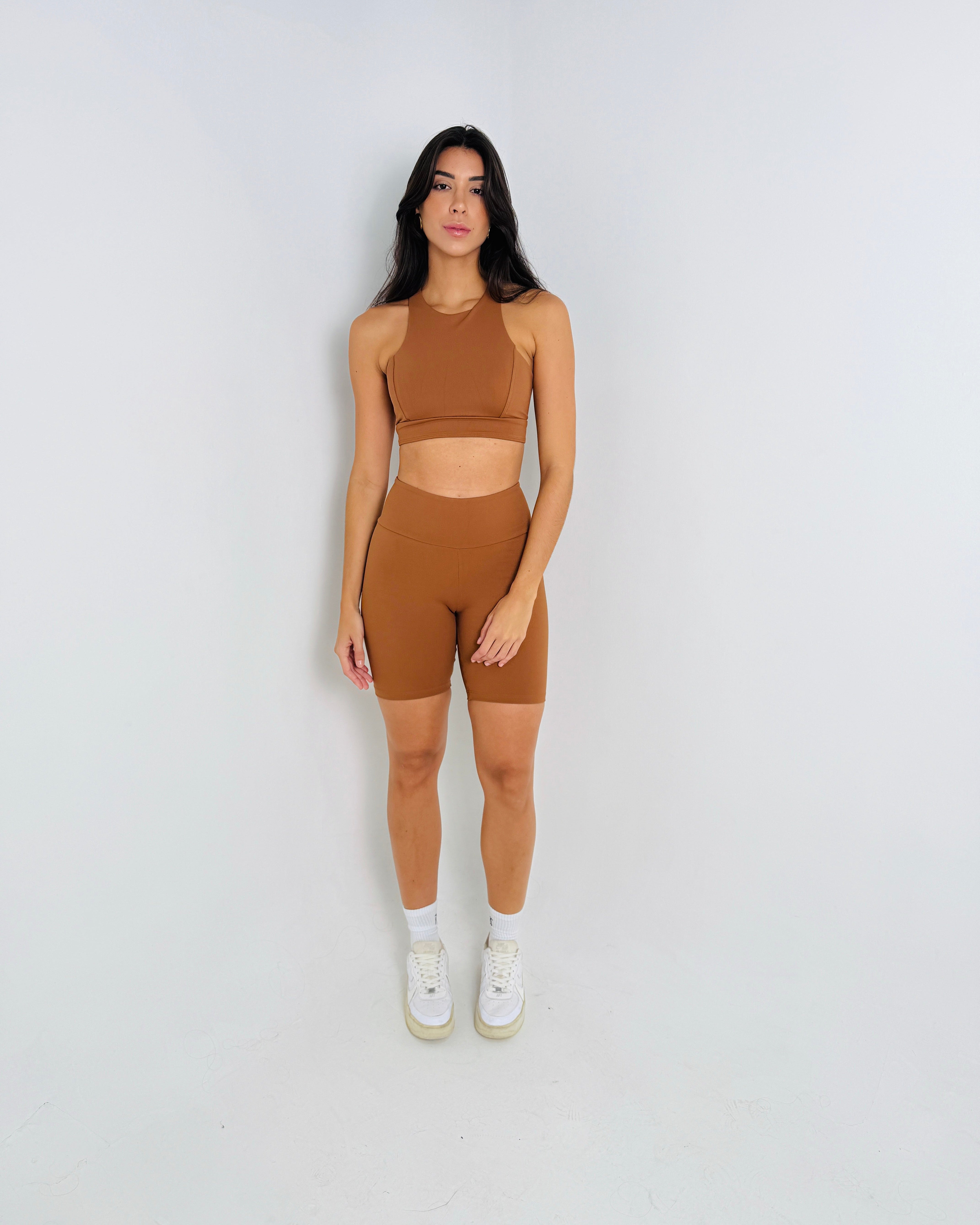 TOP SWOOSH FERRUGEM + BERMUDA LONG FERRUGEM