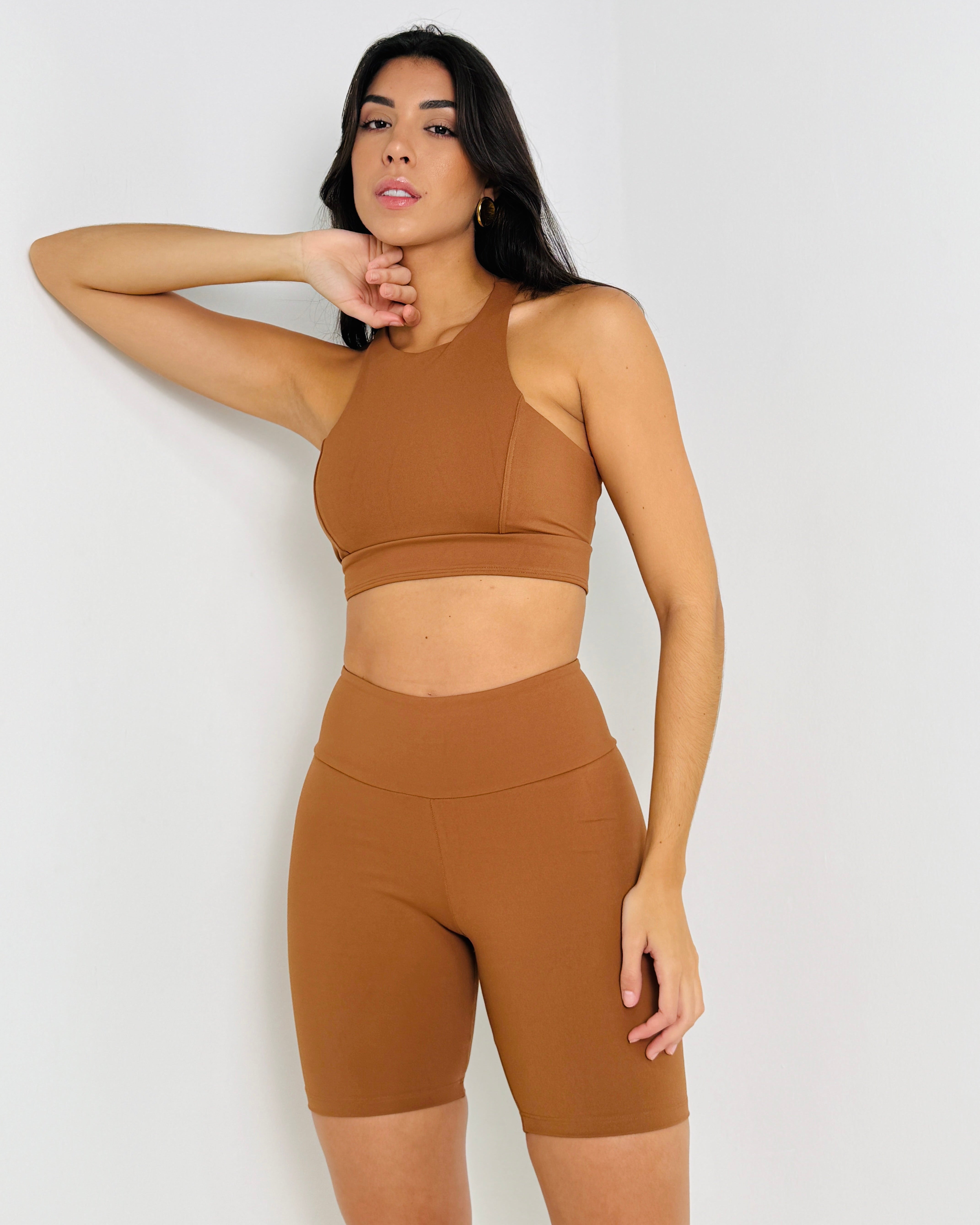 TOP SWOOSH FERRUGEM + BERMUDA LONG FERRUGEM