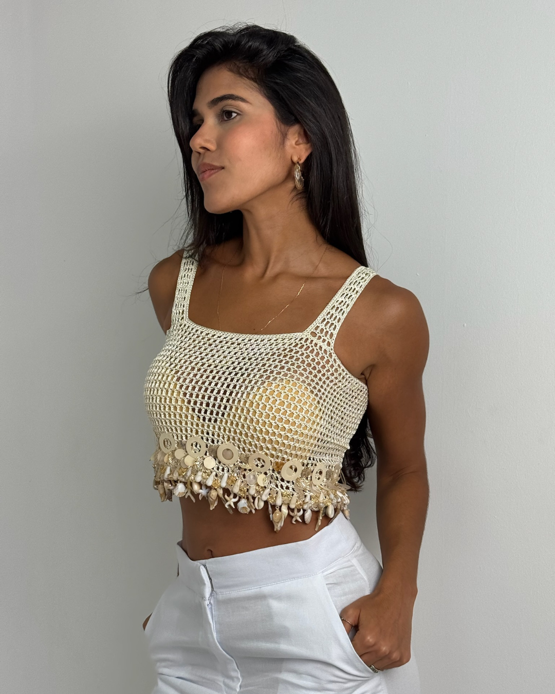 CROPPED BORDADO PEROLA