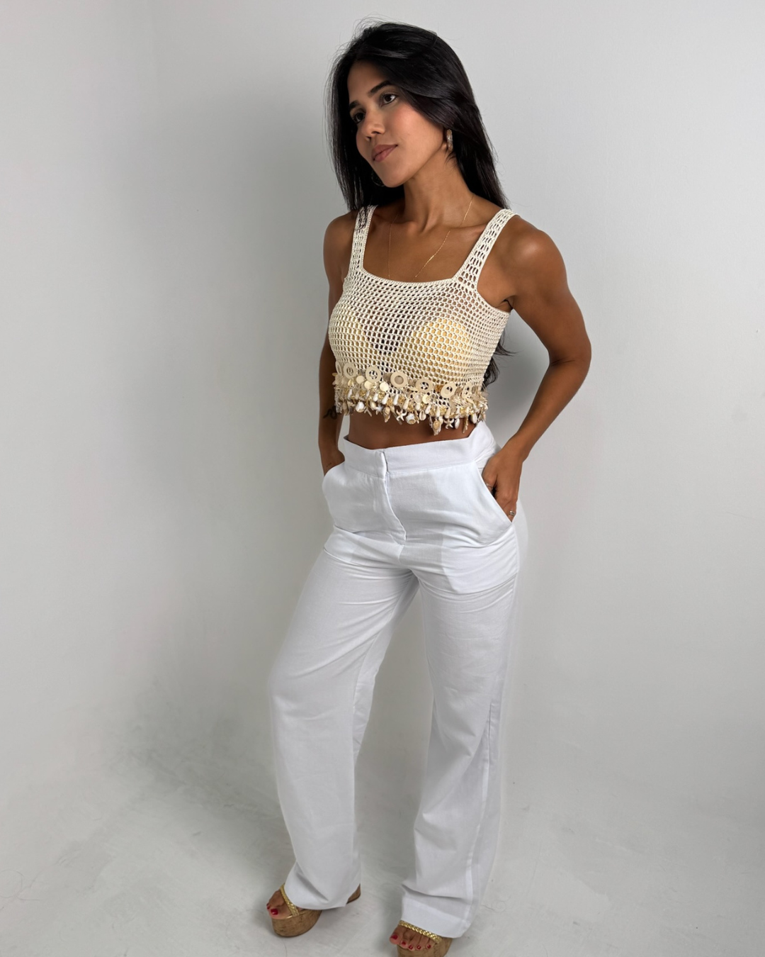 CROPPED BORDADO PEROLA