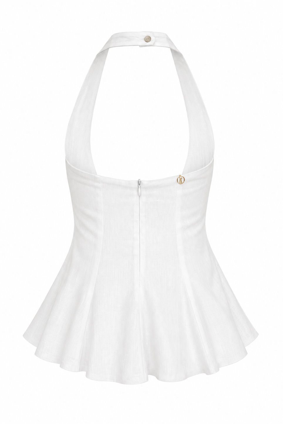 BLUSA PEPLUM PURO LINHO BRANCA + CALÇA PURO LINHO BRANCA