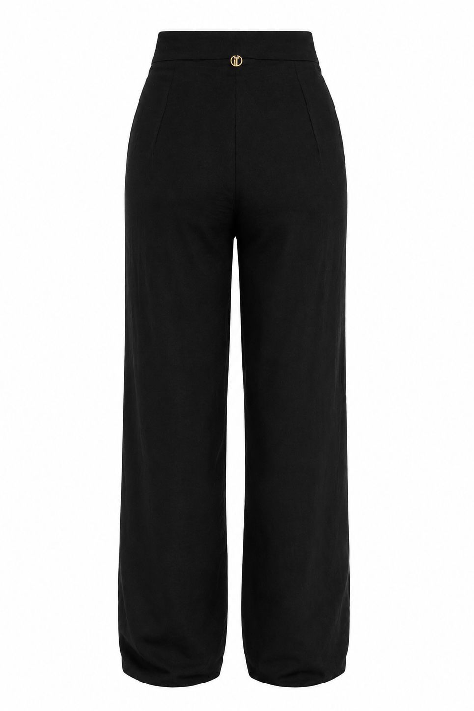 BLUSA PEPLUM PURO LINHO PRETA + CALÇA PURO LINHO PRETA