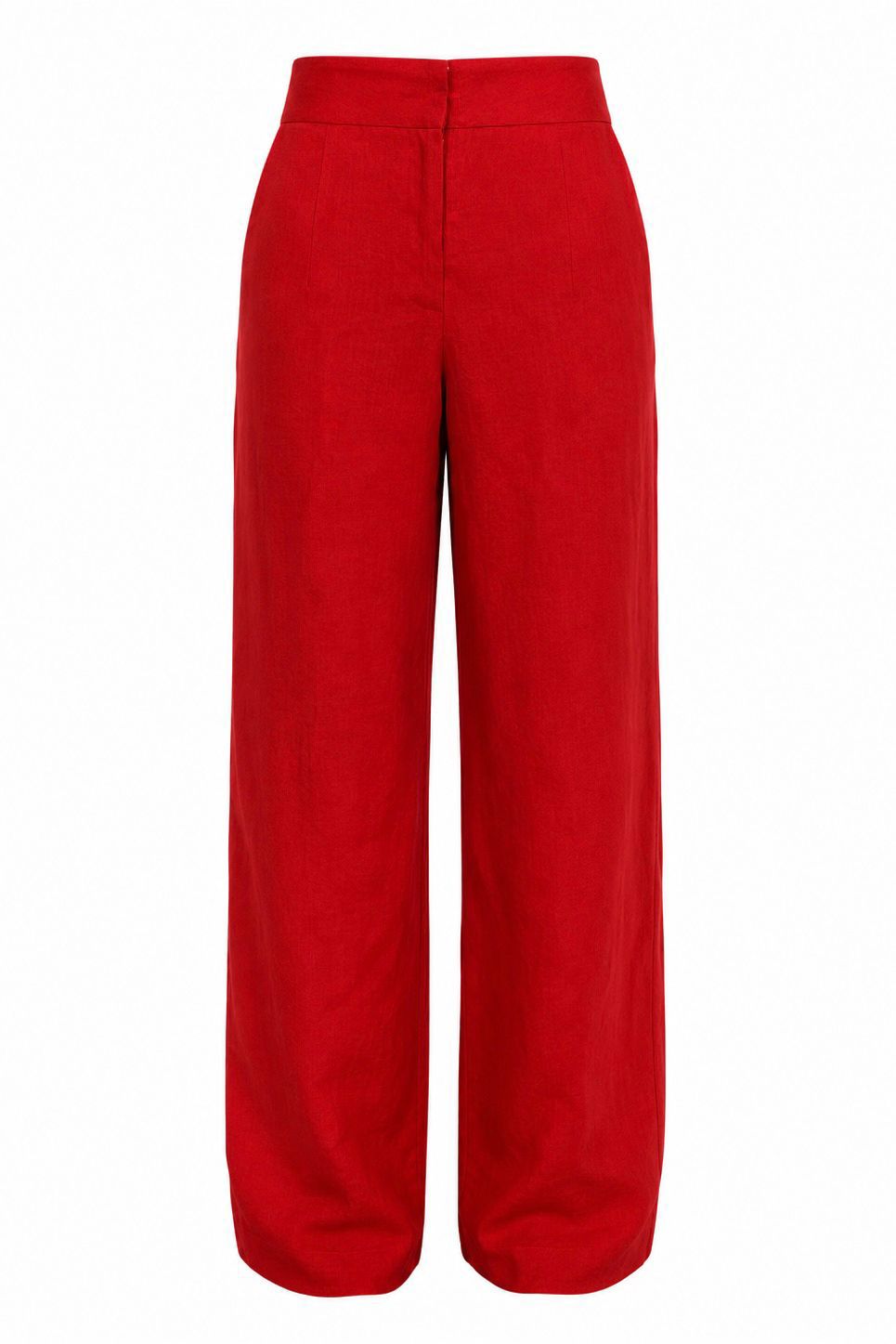 CALÇA PURO LINHO VERMELHA