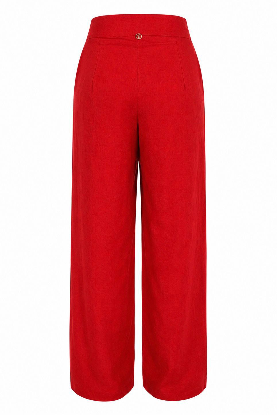 CALÇA PURO LINHO VERMELHA