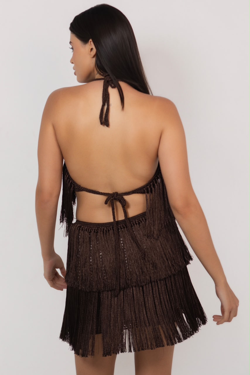 CONJUNTO DE FRANJAS MARROM