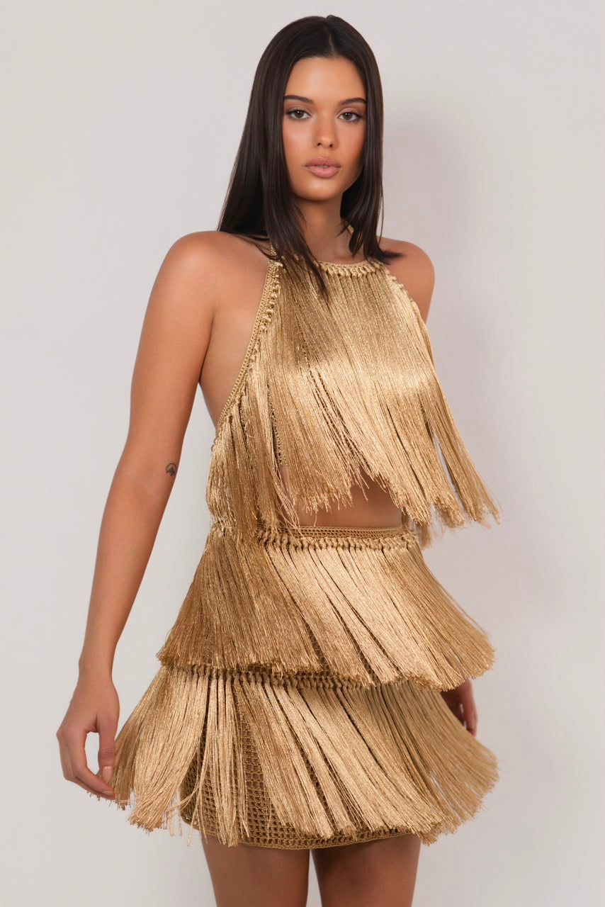 CONJUNTO DE FRANJAS DOURADO