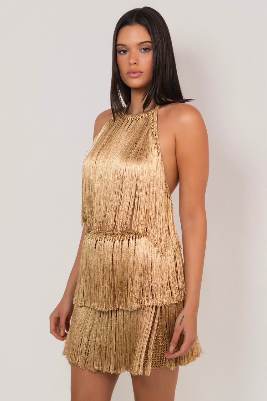 CONJUNTO DE FRANJAS DOURADO
