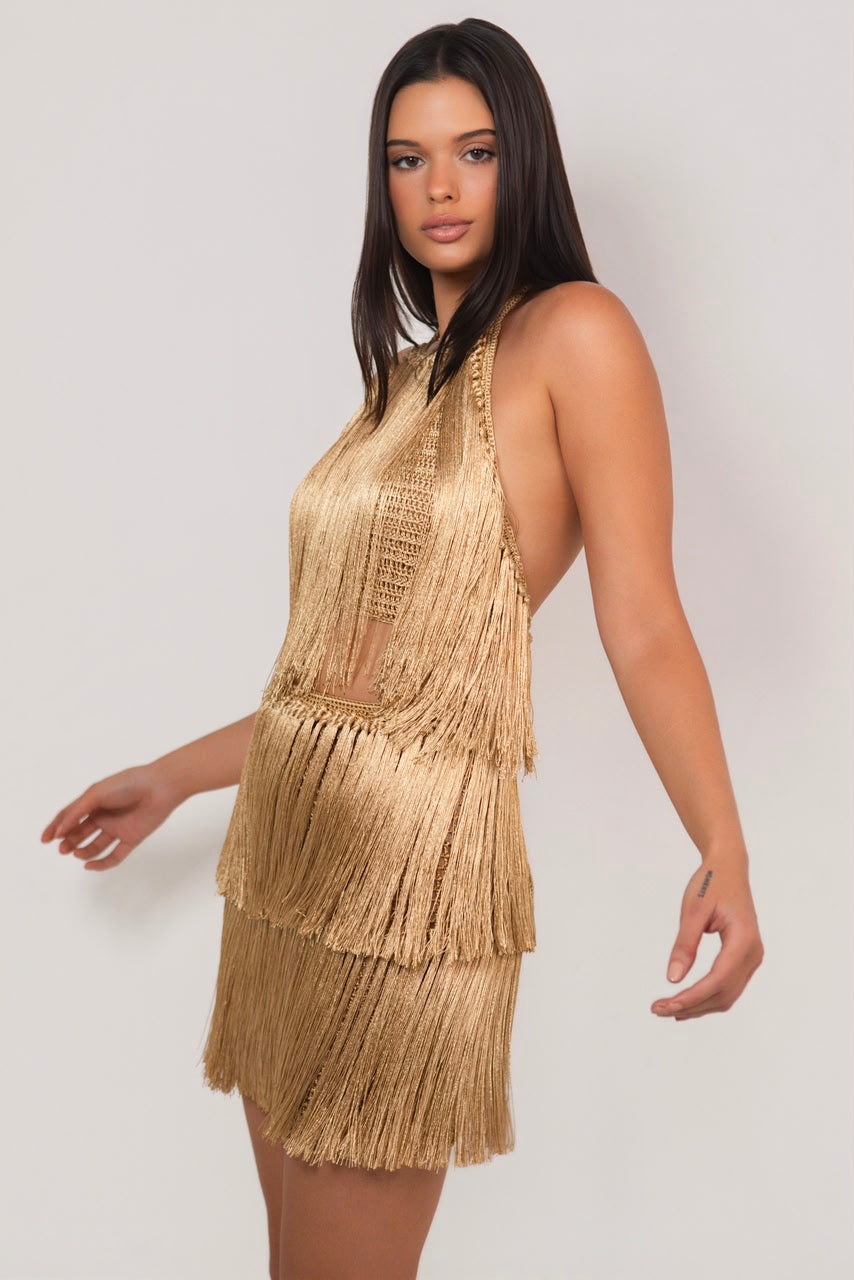 CONJUNTO DE FRANJAS DOURADO