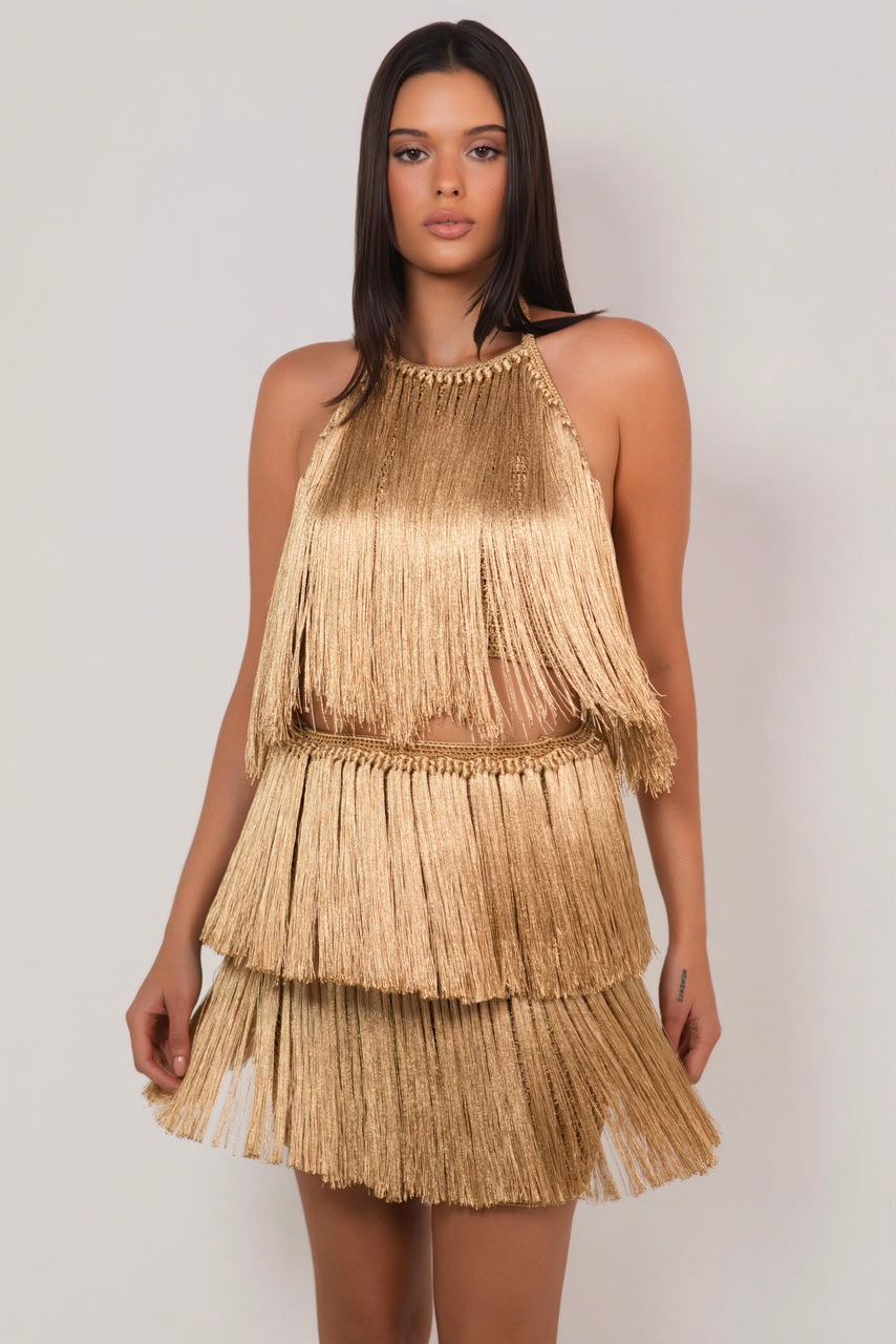 CONJUNTO DE FRANJAS DOURADO