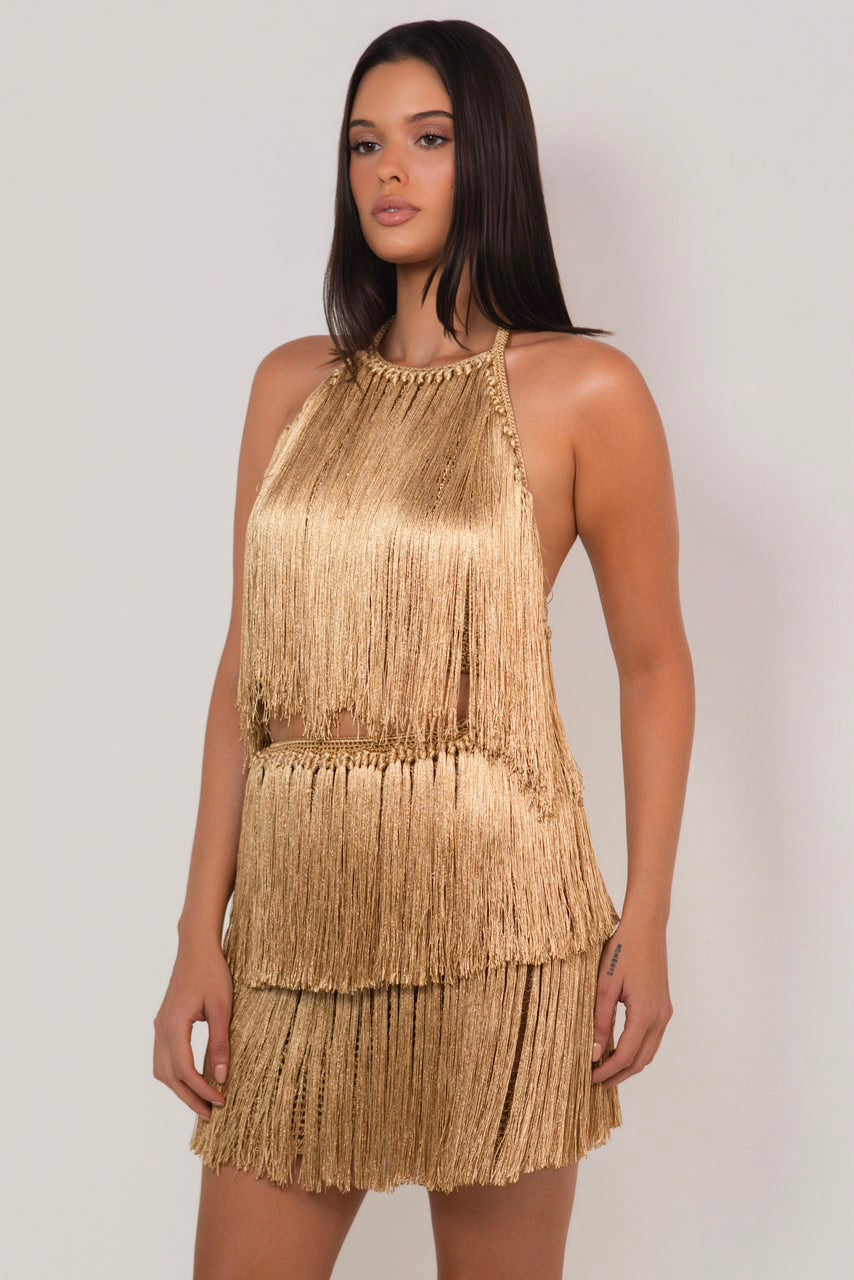 CONJUNTO DE FRANJAS DOURADO