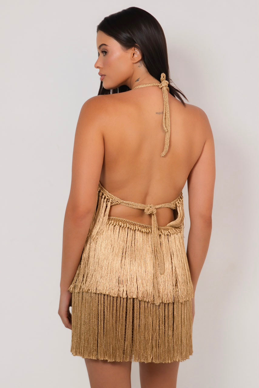 CONJUNTO DE FRANJAS DOURADO