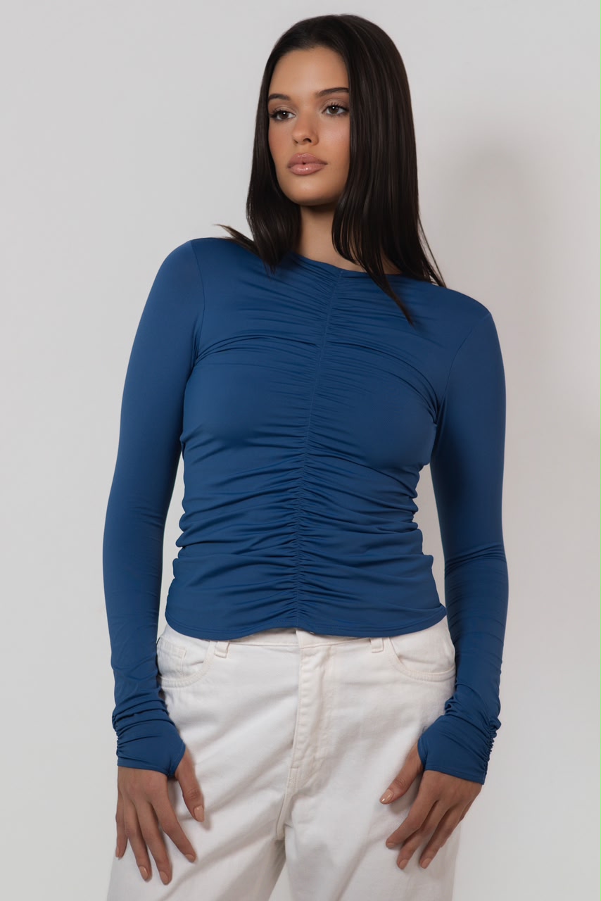BLUSA LOLA FORRO DUPLO AZUL