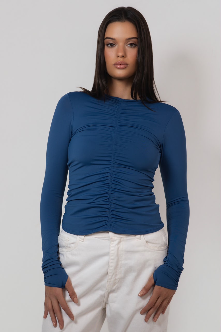BLUSA LOLA FORRO DUPLO AZUL