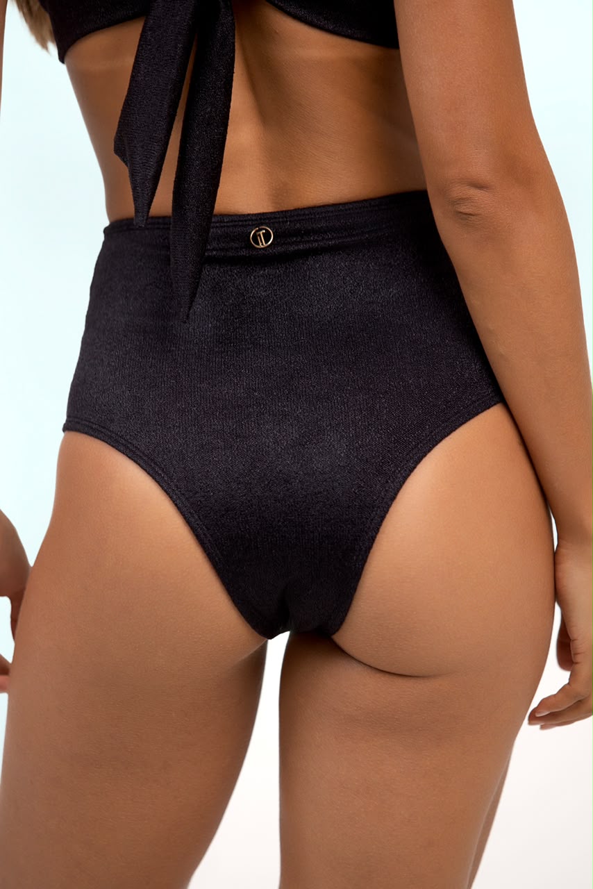 TOP MEIA TAÇA PRETO COSTA + CALCINHA HOT PANT PRETO COSTA