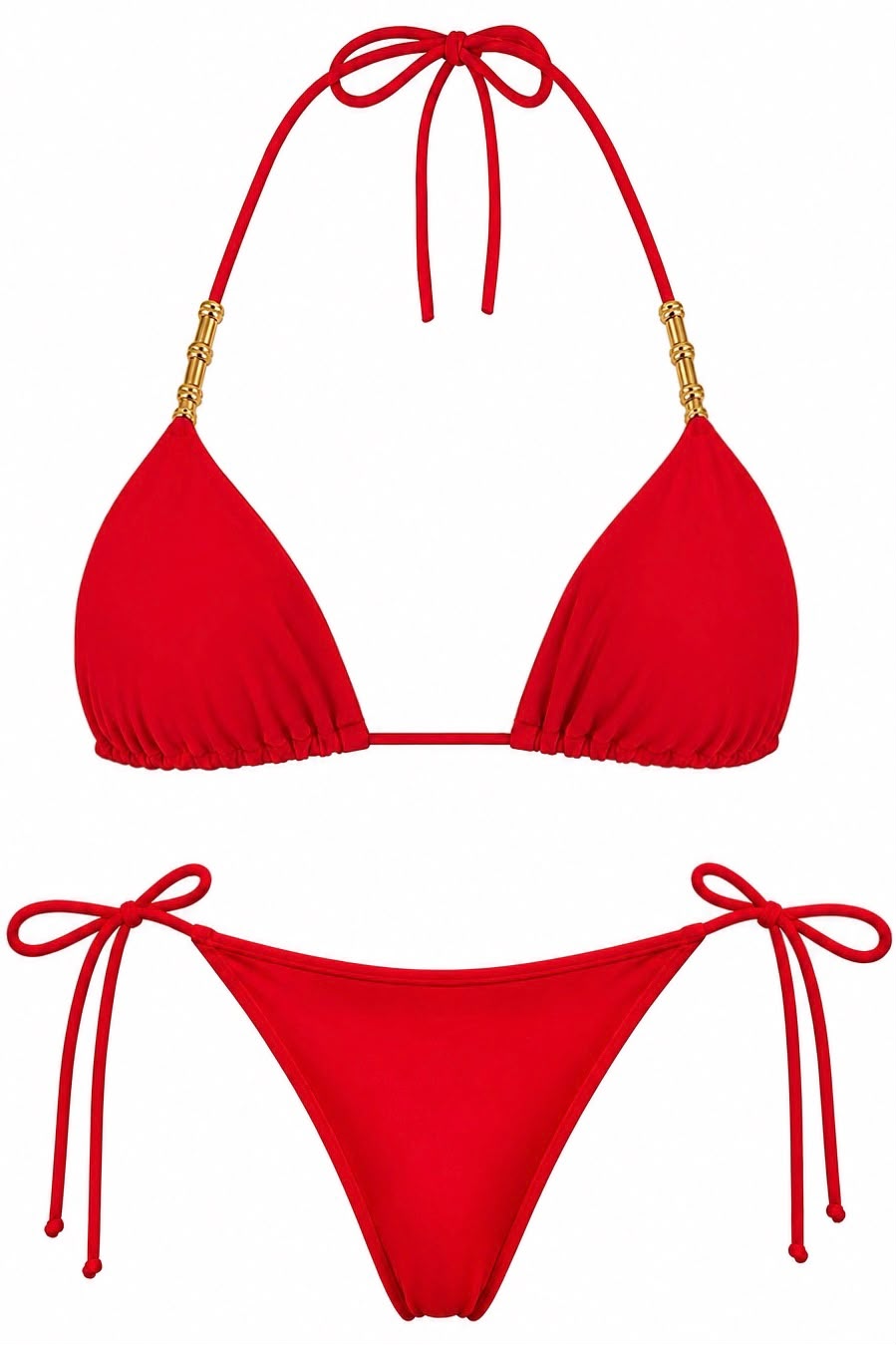 TOP CORTININHA STELLA RED + CALCINHA LACINHO STELLA RED