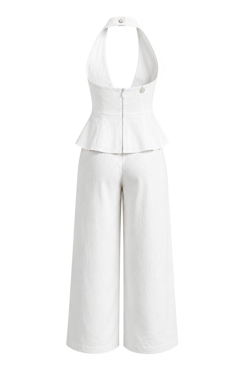 BLUSA PEPLUM PURO LINHO BRANCA + CALÇA PURO LINHO BRANCA